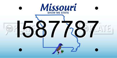 I587787 Missouri License Plate
