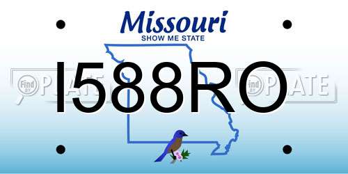 I588RO Missouri License Plate