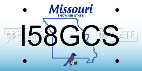 I58GCS Missouri License Plate