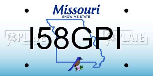 I58GPI Missouri License Plate