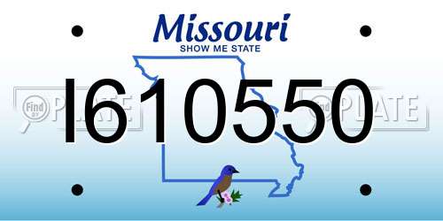 I610550 Missouri License Plate