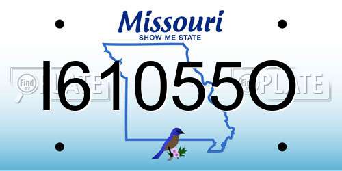 I61055O Missouri License Plate