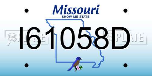 I61058D Missouri License Plate