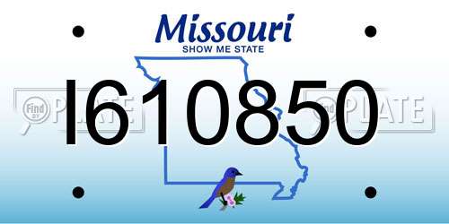 I610850 Missouri License Plate