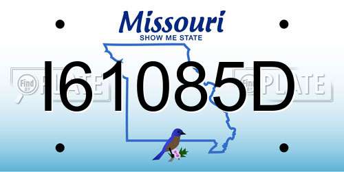 I61085D Missouri License Plate