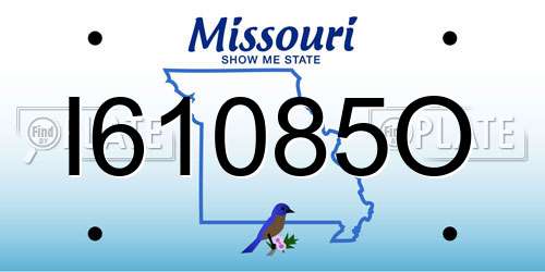 I61085O Missouri License Plate