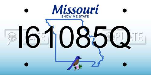 I61085Q Missouri License Plate