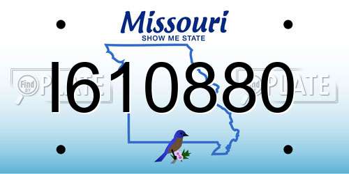 I610880 Missouri License Plate