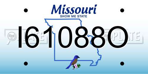 I61088O Missouri License Plate