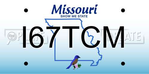 I67TCM Missouri License Plate