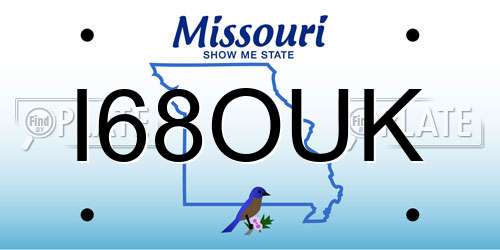 I68OUK Missouri License Plate