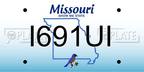 I691UI Missouri License Plate