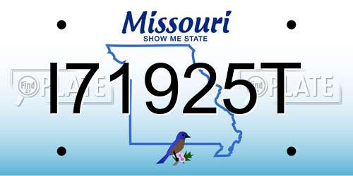 I71925T Missouri License Plate