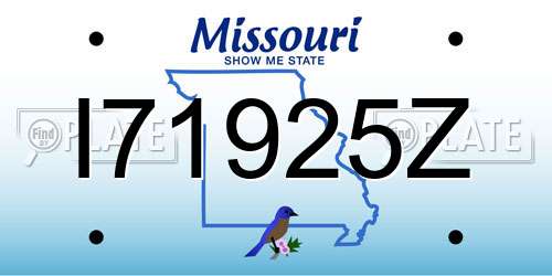 I71925Z Missouri License Plate