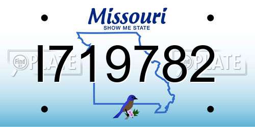 I719782 Missouri License Plate