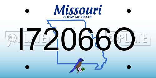 I72066O Missouri License Plate