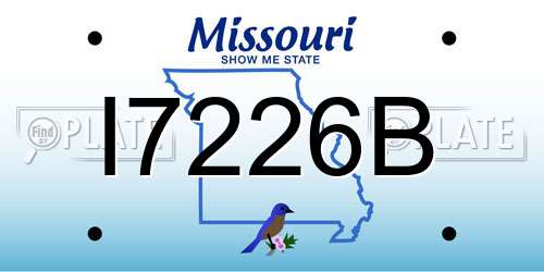 I7226B Missouri License Plate