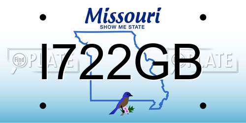 I722GB Missouri License Plate