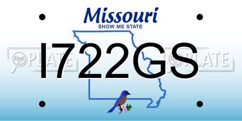 I722GS Missouri License Plate