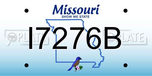 I7276B Missouri License Plate