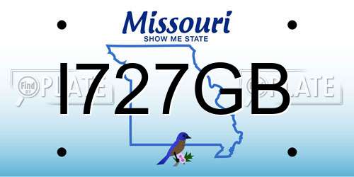 I727GB Missouri License Plate