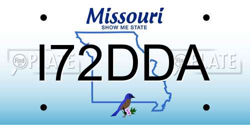 I72DDA Missouri License Plate