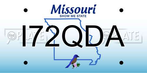 I72QDA Missouri License Plate