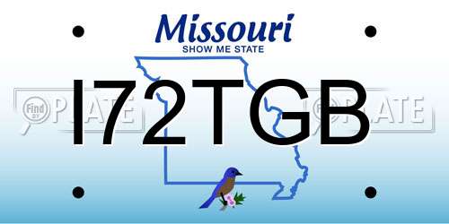 I72TGB Missouri License Plate