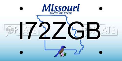 I72ZGB Missouri License Plate