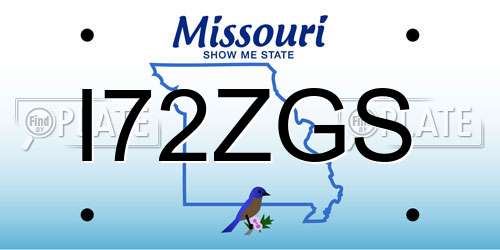 I72ZGS Missouri License Plate