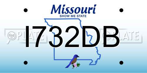 I732DB Missouri License Plate