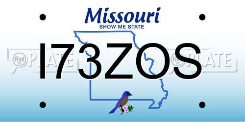 I73ZOS Missouri License Plate