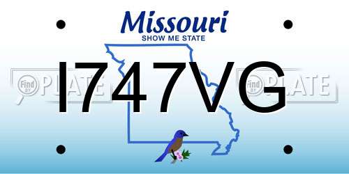 I747VG Missouri License Plate