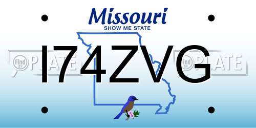 I74ZVG Missouri License Plate