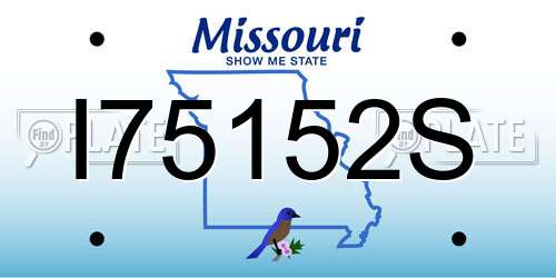 I75152S Missouri License Plate