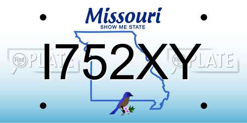 I752XY Missouri License Plate