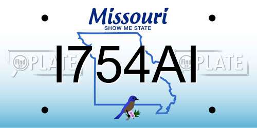I754AI Missouri License Plate