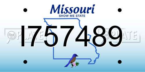 I757489 Missouri License Plate