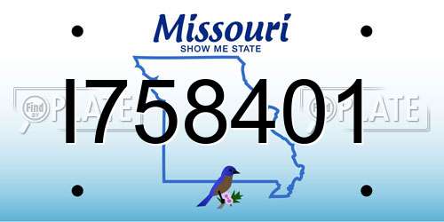 I758401 Missouri License Plate