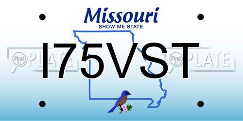 I75VST Missouri License Plate