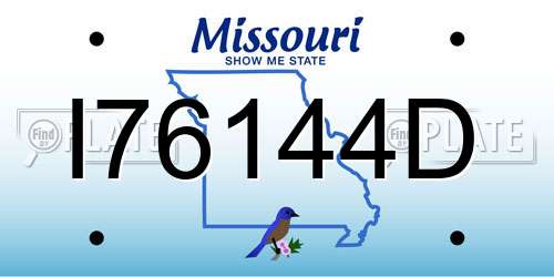 I76144D Missouri License Plate
