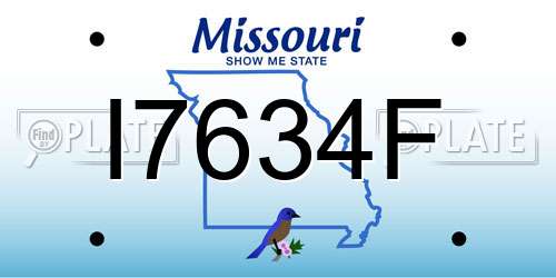 I7634F Missouri License Plate