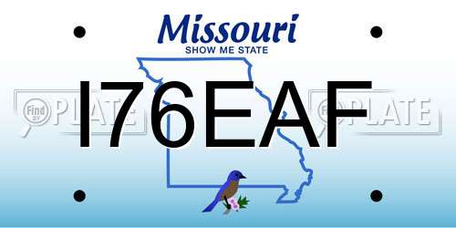 I76EAF Missouri License Plate