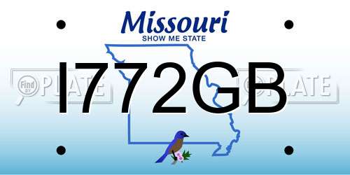 I772GB Missouri License Plate