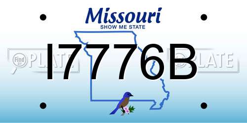 I7776B Missouri License Plate