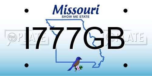 I777GB Missouri License Plate