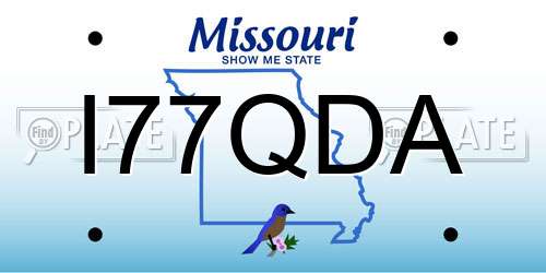 I77QDA Missouri License Plate