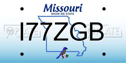 I77ZGB Missouri License Plate