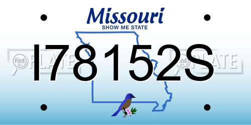 I78152S Missouri License Plate