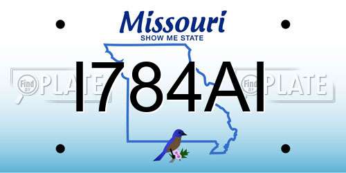 I784AI Missouri License Plate